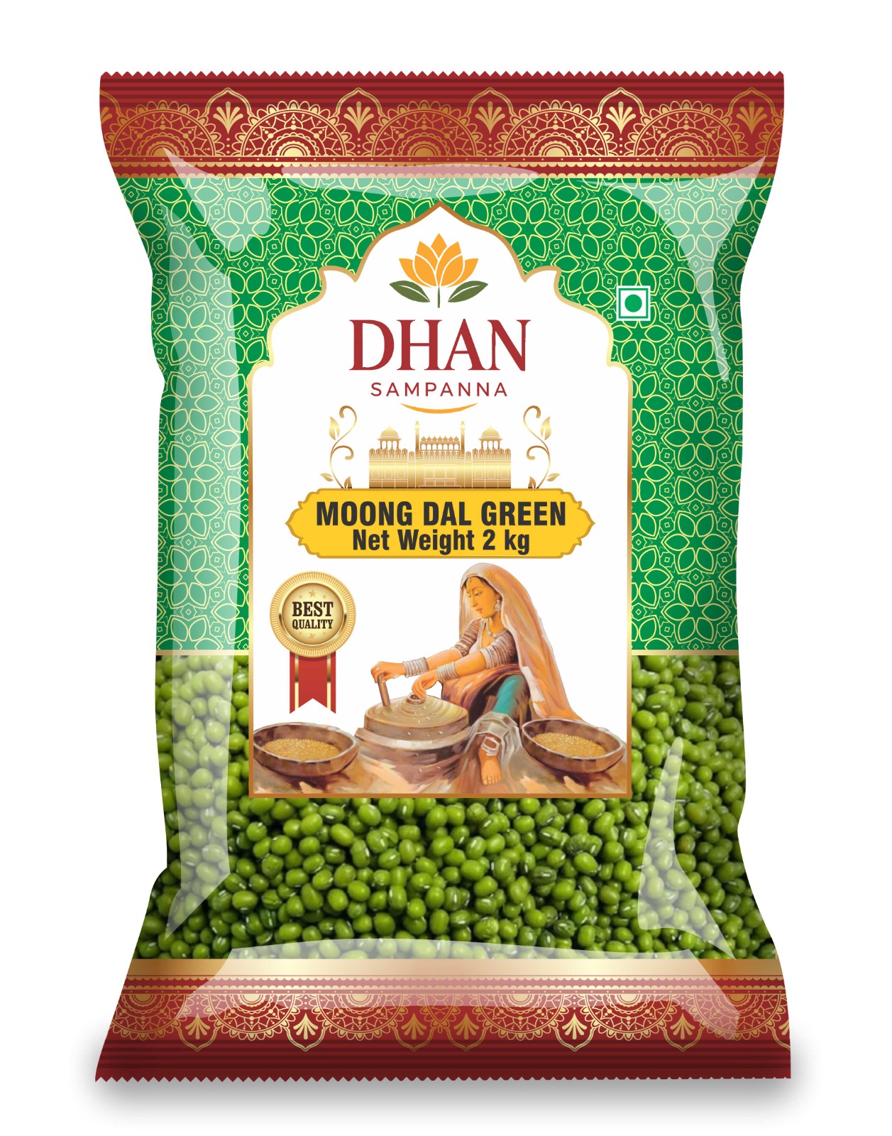 DS Moong Whole (Green) 2Kg - [6 X 2 Kg]
