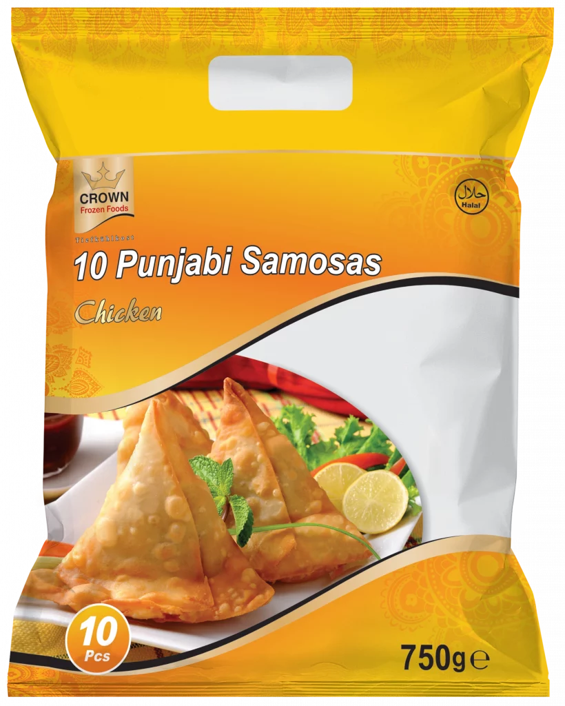 CROWN Pun. Samosa Chicken - 10pcs x 10 Pkts 750 gm