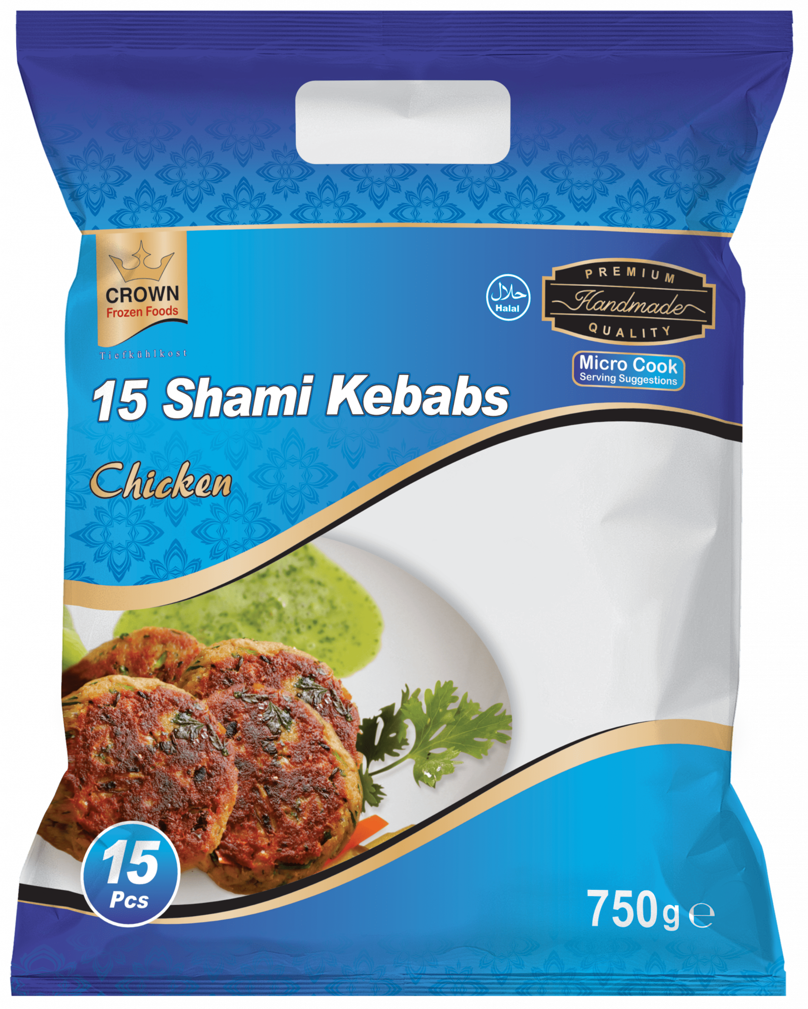 CROWN Shami chicken Kebab - 15pcs x 12pkts 750gm